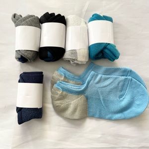6 pack no show socks in ivory, black, grey, blue, turquoise and navy